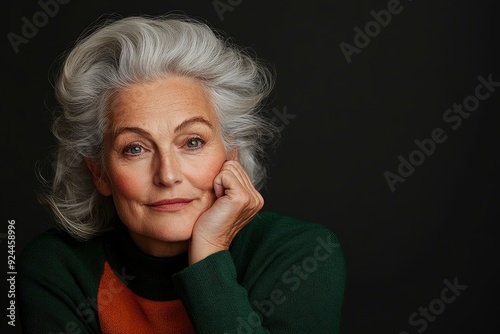 Successful Mature Woman, Poised And Ready, Looking At The Camera