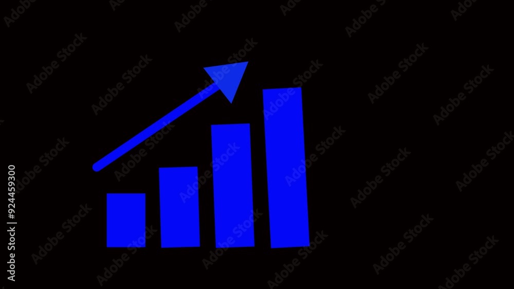 business graph navy color animation video on black background business graph navy color animation video on black background