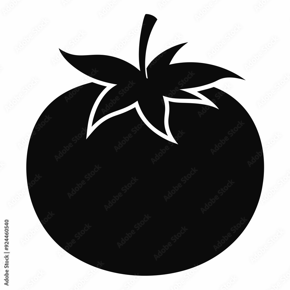 Tomato isolated on white, tomato vector illustration, fish vector art, tomato silhouette, food vector icon, tomato line art, eps