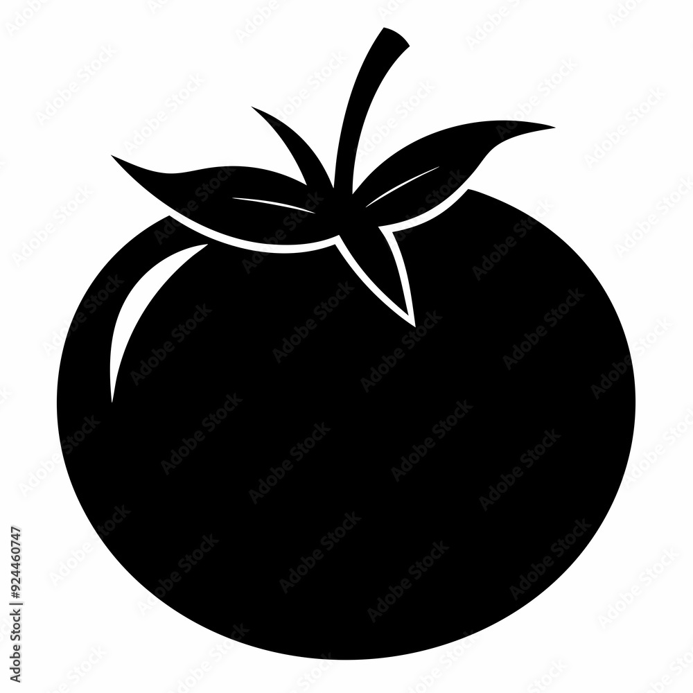 Tomato isolated on white, tomato vector illustration, fish vector art, tomato silhouette, food vector icon, tomato line art, eps
