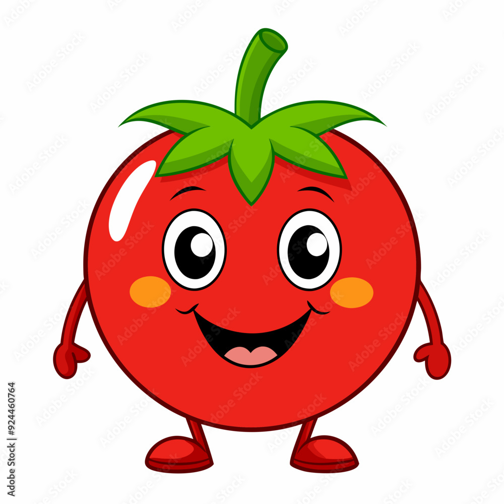 Obraz premium Tomato isolated on white, tomato vector illustration, fish vector art, tomato silhouette, food vector icon, tomato line art, eps