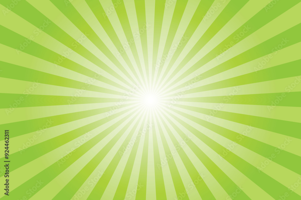 Lawn green background with white sun ray. Pattern of starburst. Abstract texture with light of sunburst. Radial beam of sunlight. Retro background with flash. Design of sunbeams. Vector. Lawn green background with white sun ray. Pattern of starburst. Abstract texture with light of sunburst. Radial beam of sunlight. Retro background with flash. Design of sunbeams. Vector.
