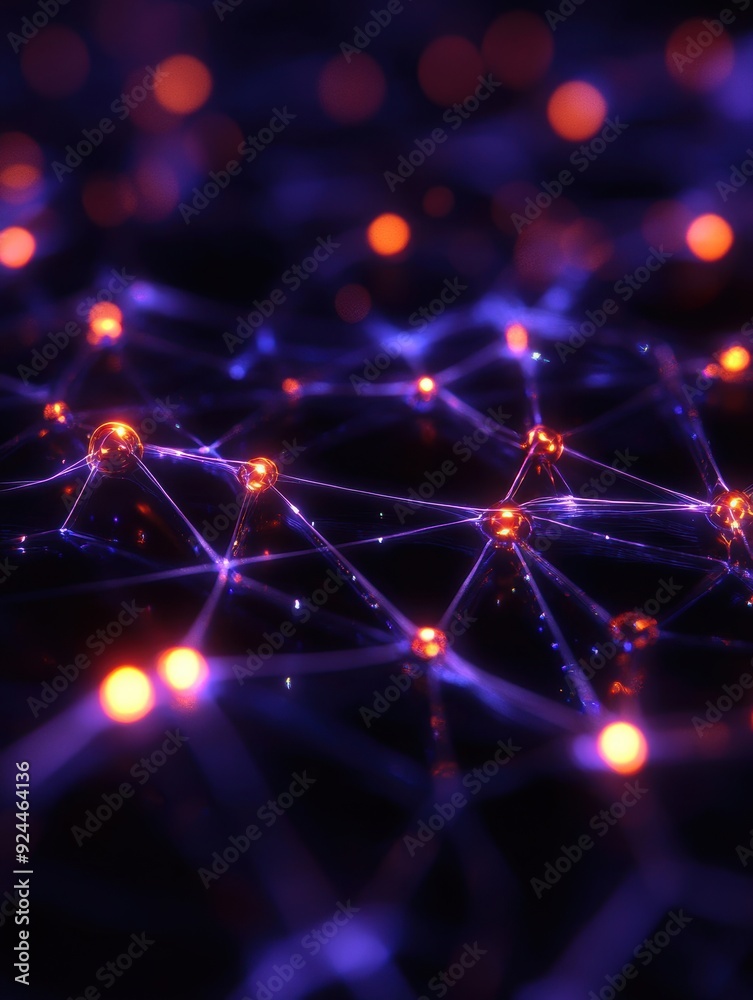 A neon-lit graph features a glowing network with axis points flickering, creating a vibrant and dynamic visual effect. A neon-lit graph features a glowing network with axis points flickering, creating a vibrant and dynamic visual effect.