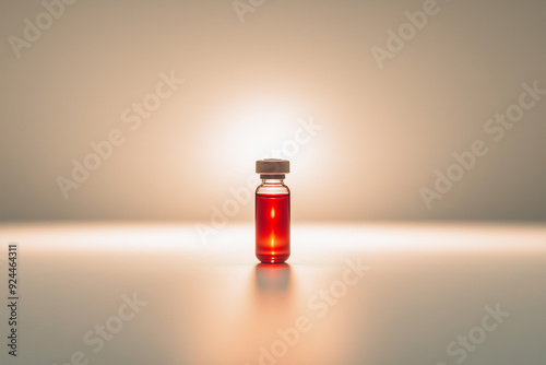 A lone vial filled with a c...