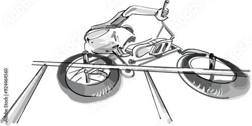 vector illustration sketch of the BMX biker 