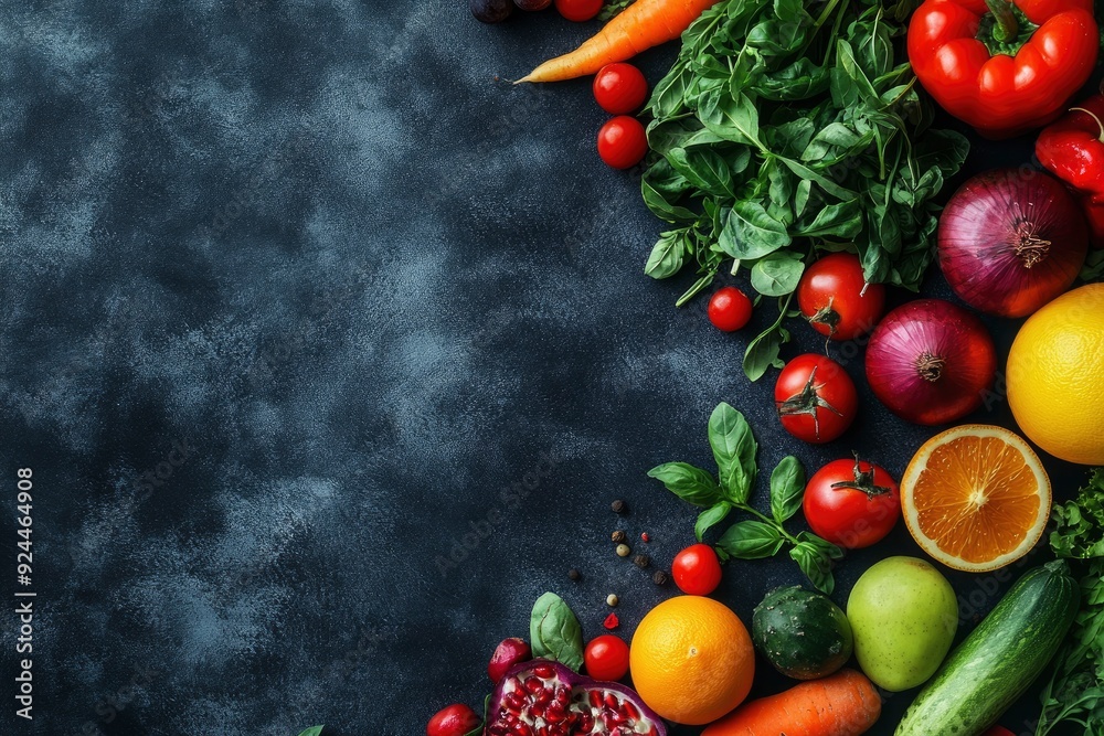 Vegetarian food background.Healthy foods.with generative ai
