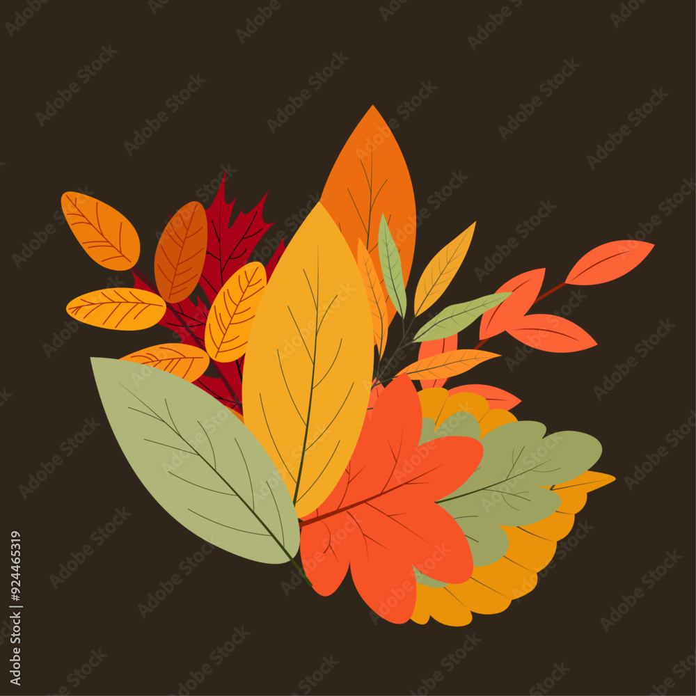 Fototapeta premium Autumn bouquet, autumn leaves