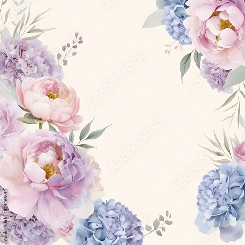 Elegant Floral Watercolor Background, created with generative AI technology
