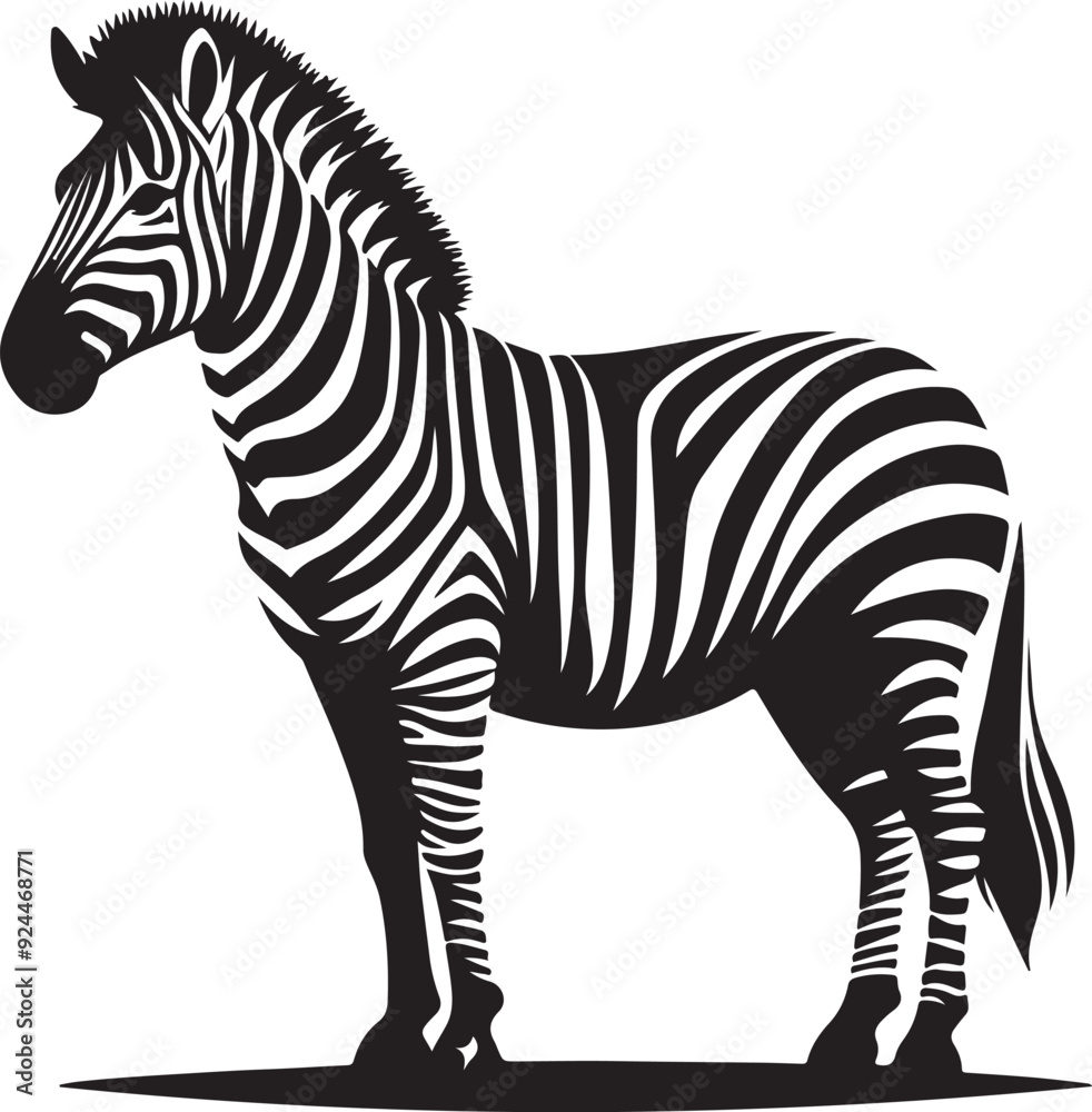 Obraz premium Zebra silhouette vector art illustration.
