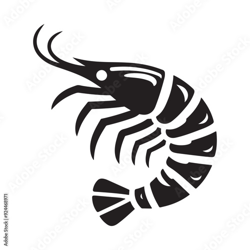Shrimp Silhouette Vector. This is an editable and printable vector