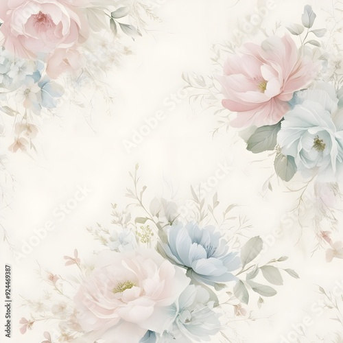 Elegant Floral Watercolor Background, created with generative AI technology
