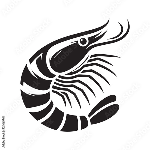 Shrimp Silhouette Vector. This is an editable and printable vector