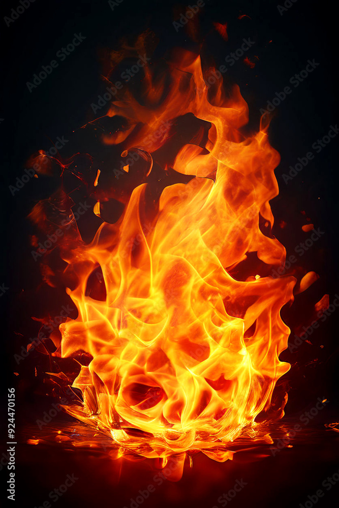 Fototapeta premium 3d fire with flames