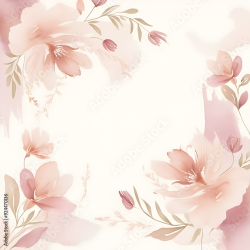 Elegant Floral Watercolor Background, created with generative AI technology