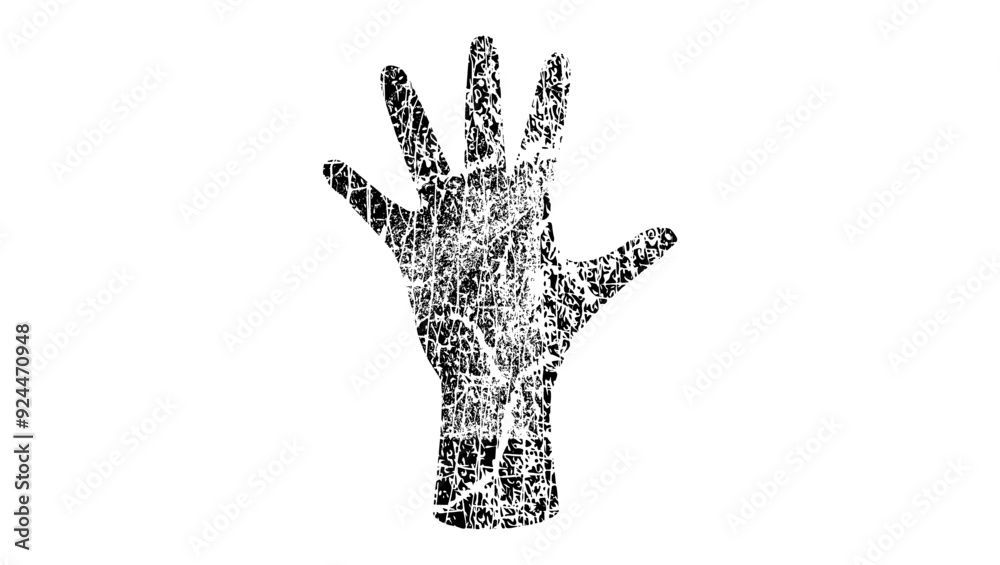 dirty handprint, black isolated silhouette dirty handprint, black isolated silhouette