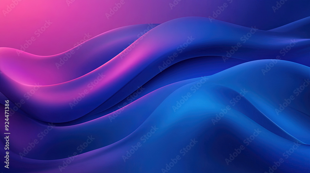 Fototapeta premium Abstract background with blue and purple gradient color. Liquid shapes. Fluid gradient background with purple, blue and violet. Abstract color waves. Copy space area for text