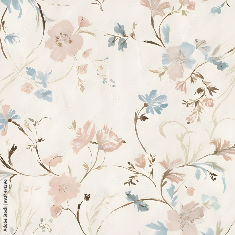 custom made wallpaper toronto digitalElegant Floral Watercolor Background, created with generative AI technology