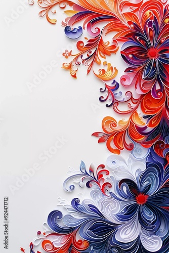 floral ornament decoration in white background for wedding invitation background design