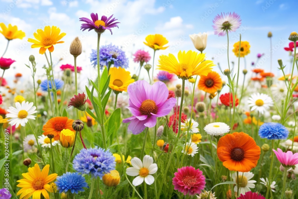 Colorful Wildflowers in a Meadow. Colorful Wildflowers in a Meadow.