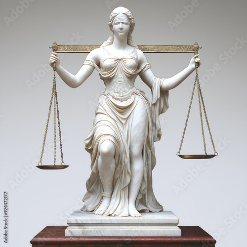 Die Waage der Justitia aus Marmor photo