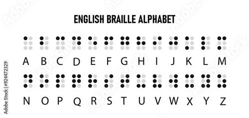 Braille alphabet letters vector stock illustration