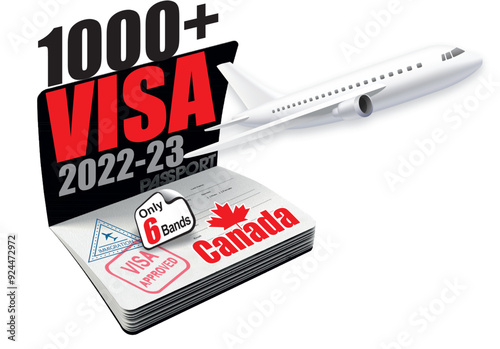 Canada Visa Passport Plane