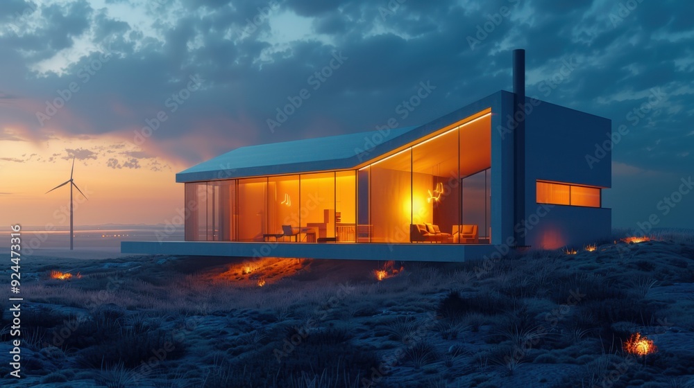 Fototapeta premium 3d design of a smart eco house.