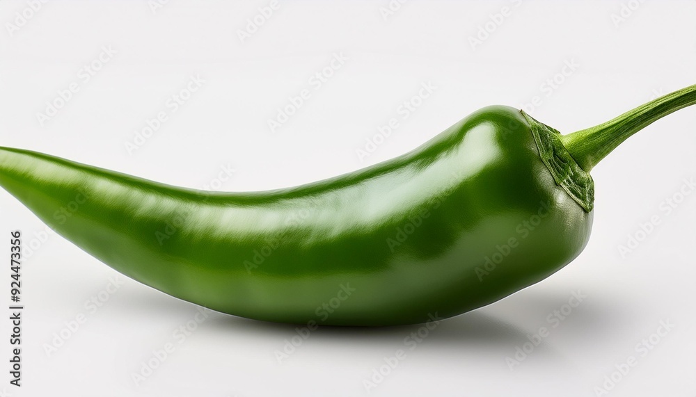 Fresh Green Anaheim Chili Pepper: Isolated on White Background Fresh Green Anaheim Chili Pepper: Isolated on White Background