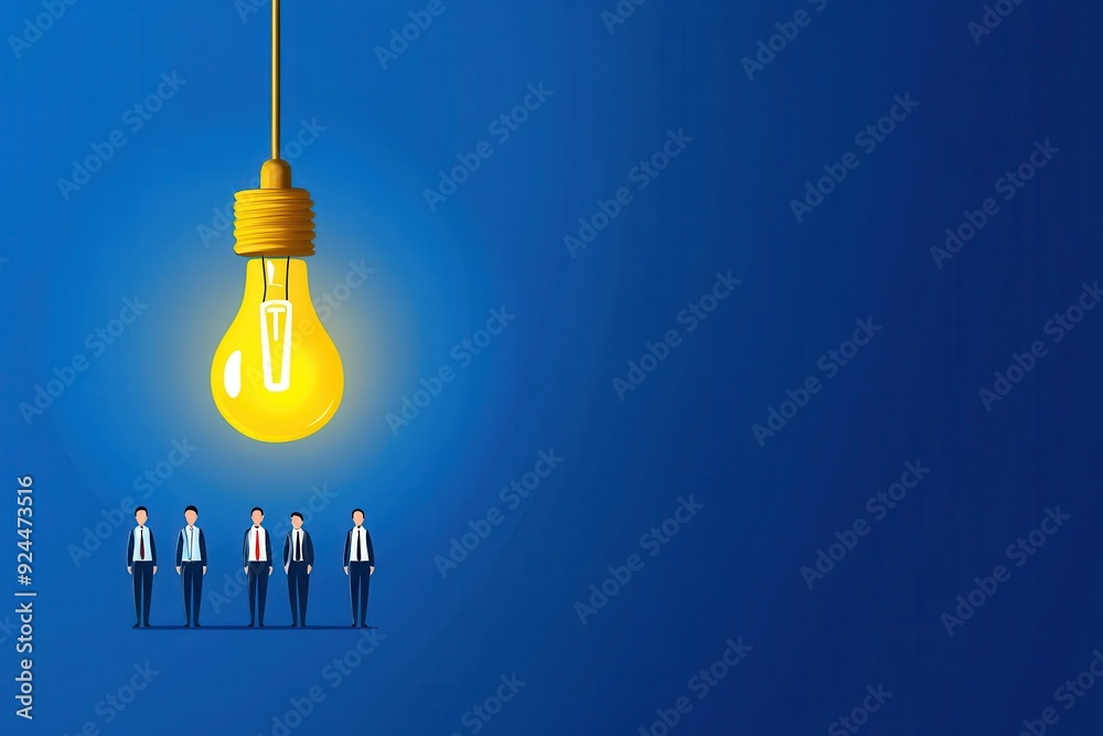 An illustration featuring a light bulb and professionals, symbolizing innovation and ideas in a corporate setting. An illustration featuring a light bulb and professionals, symbolizing innovation and ideas in a corporate setting.