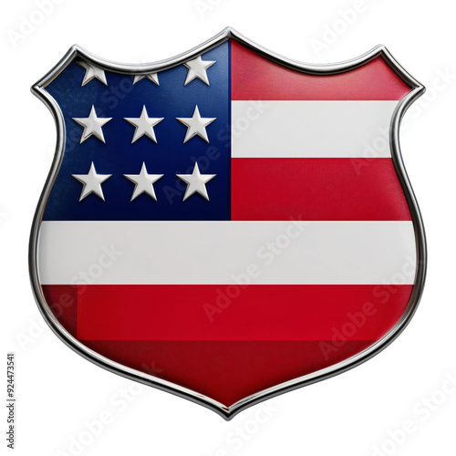 USA emblem badge with flag PNG