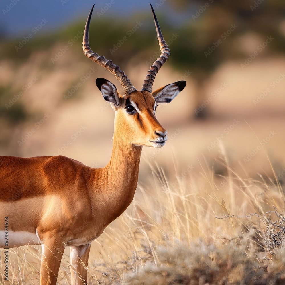 Graceful Antelope in Golden Savannah Graceful Antelope in Golden Savannah