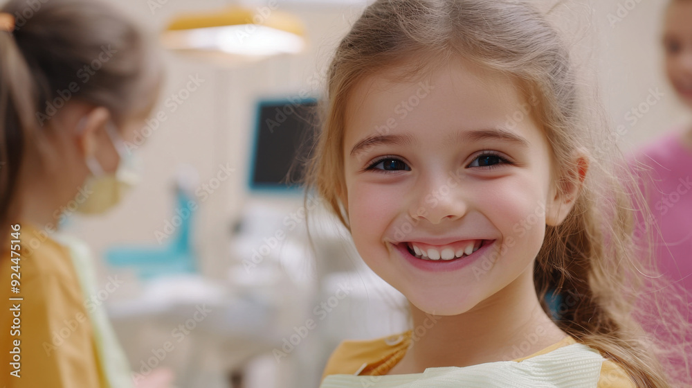 Child smiles happily, showing beautiful teeth. Child smiles happily, showing beautiful teeth.