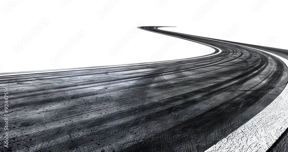 Obraz premium Race track with sharp curves, cut out