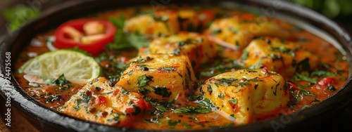 Create a new take on Bengali fish curry using modern cooking techniques. photo