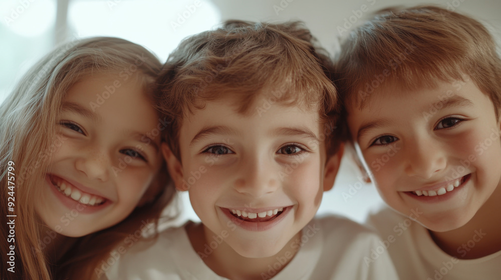 Child smiles happily, showing beautiful teeth. Child smiles happily, showing beautiful teeth.