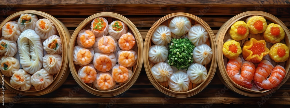 Fototapeta premium Dim Sum Innovation Develop a unique dim sum dish combining traditional and contemporary elements.