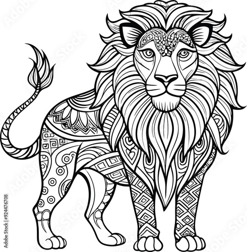 lion mandala vector illustration