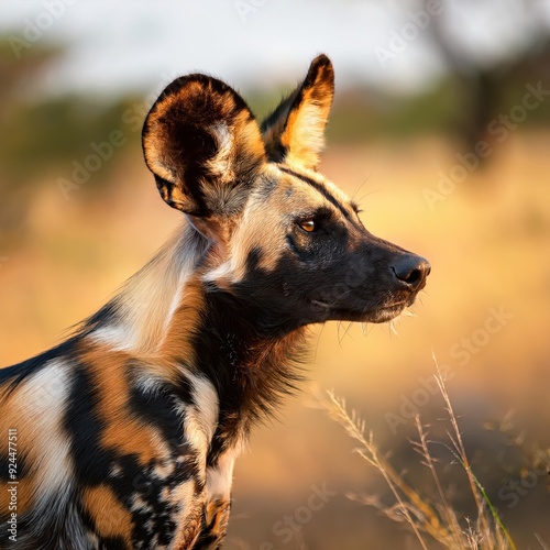 African Wild Dog Portrait photo