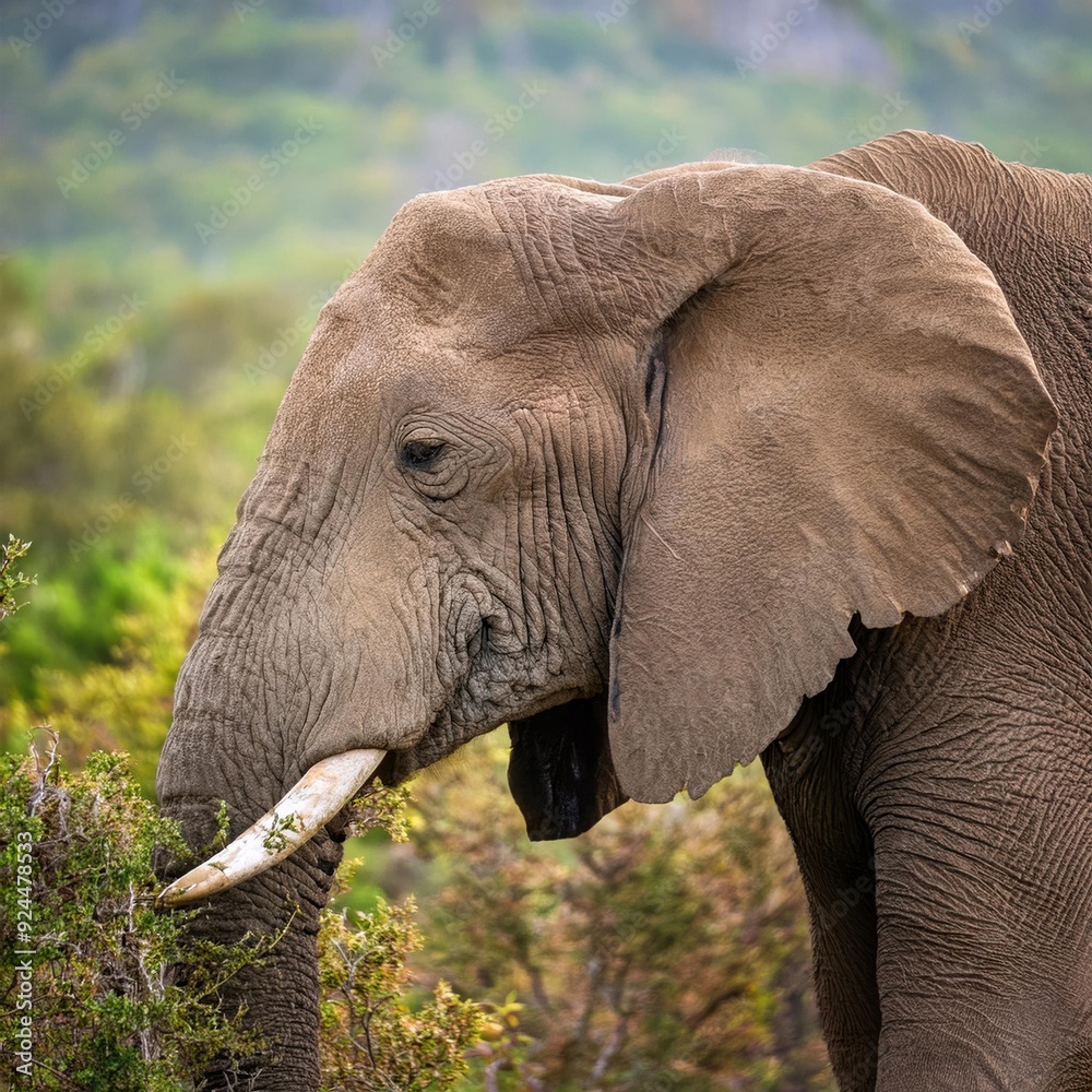 Naklejka premium African Elephant Profile