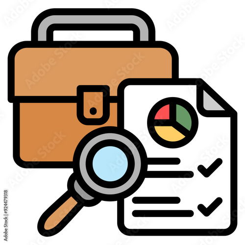 Business Impact Analysis Icon For Design Element