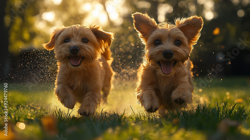 走る犬達 photo