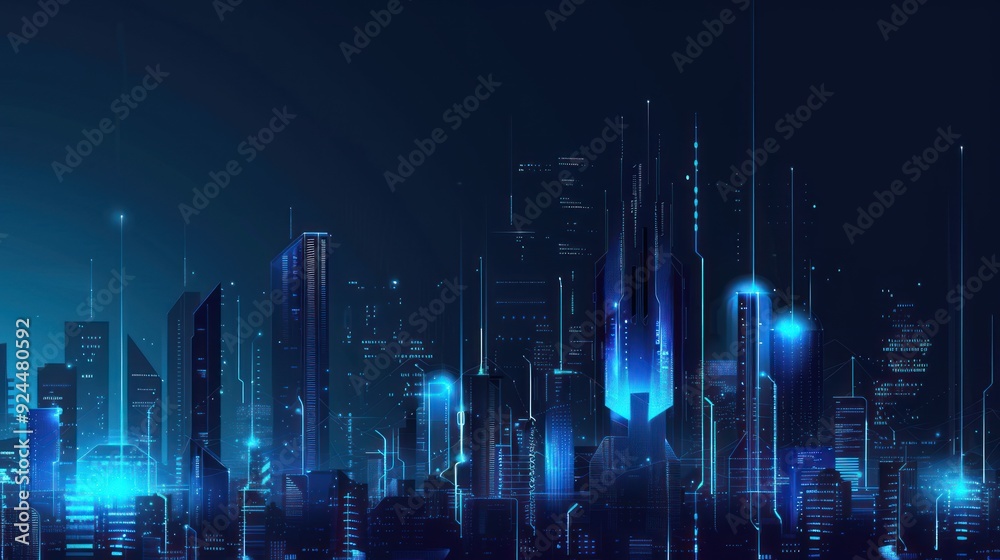 Neon Cityscape - Futuristic Urban Landscape