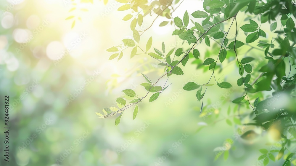 Green leaves in sunlight with bokeh background. Green leaves in sunlight with bokeh background.