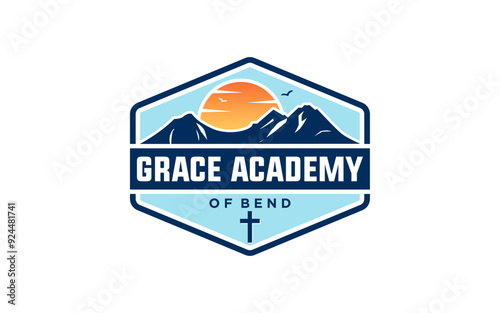 Mountain Church emblem logo design