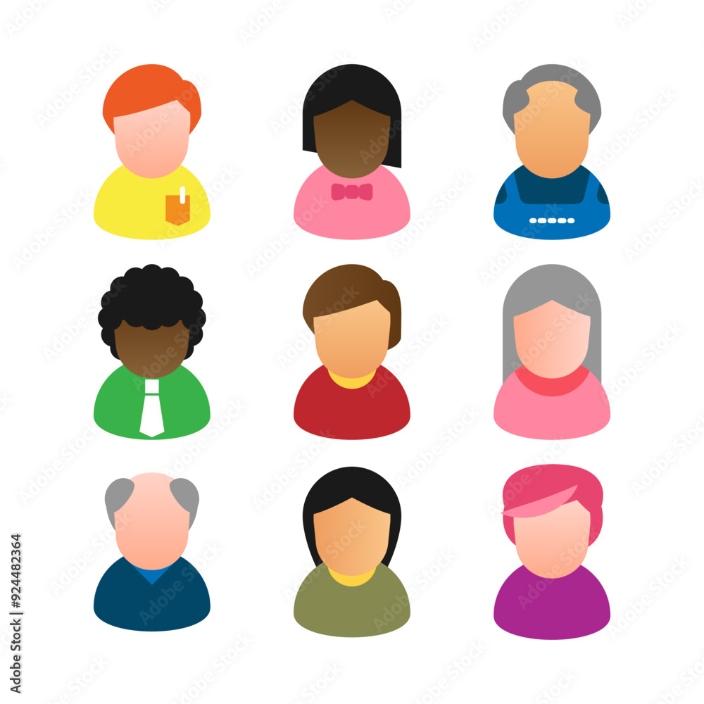 Profile avatars illustration collection, transparent background. Male ...