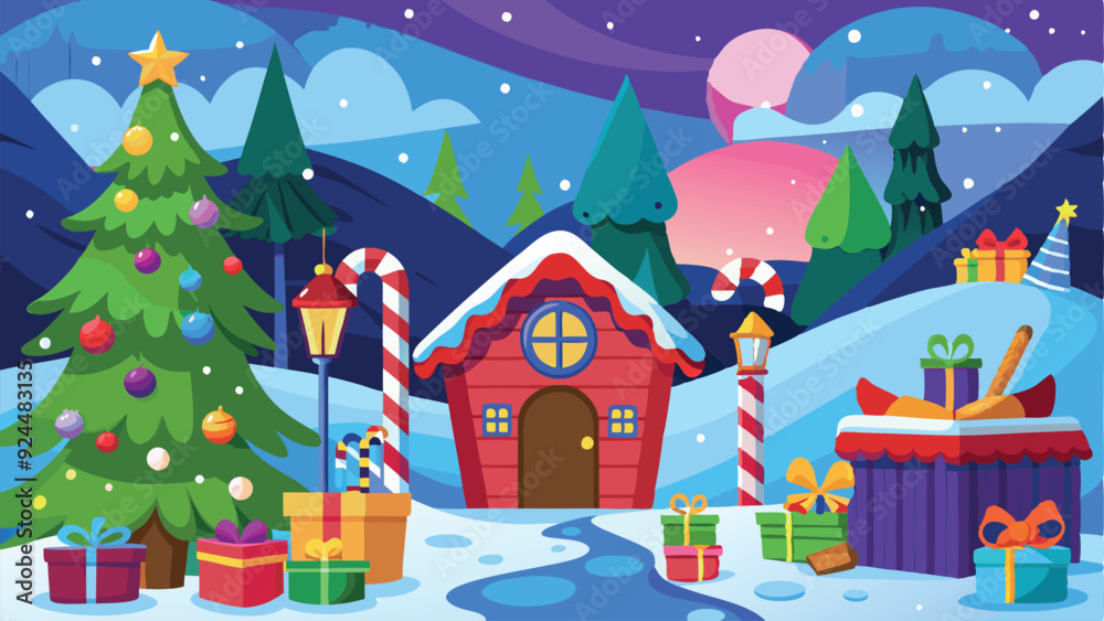 Christmas cartoon background illustration