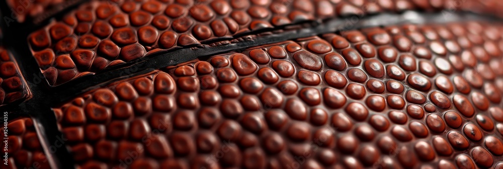 Close-up image showing the detailed texture on a basketball surface, highlighting the lighting effects and the fine pattern of the material. Close-up image showing the detailed texture on a basketball surface, highlighting the lighting effects and the fine pattern of the material.