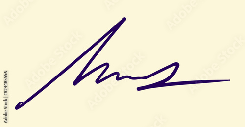 Handwritten fake autograph. Fictitious vector signature for signing documents on white background
