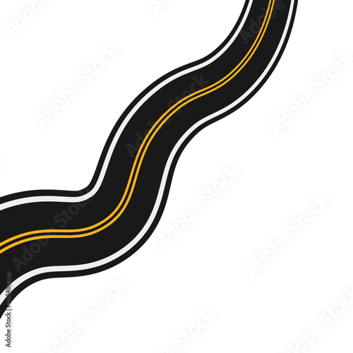 Curved Asphalt Road