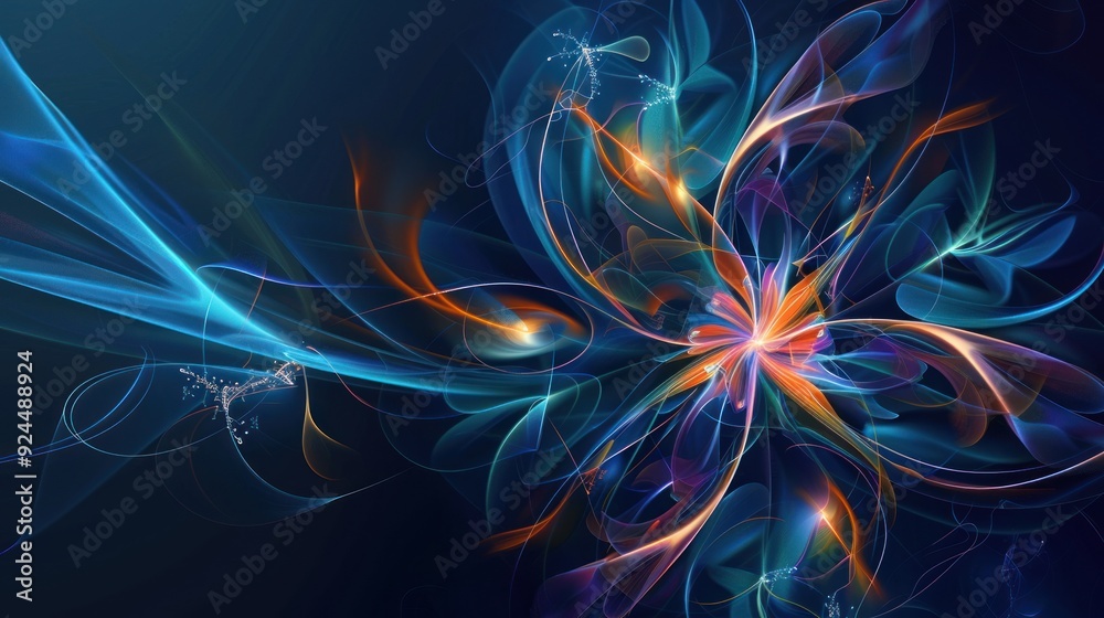 Abstract Floral Design in Vivid Hues Abstract Floral Design in Vivid Hues